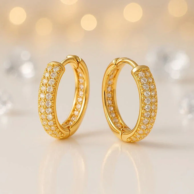 Rose Gold Plated Fancy Stylish Copper Zircon Bali Earrings for Women & Girls