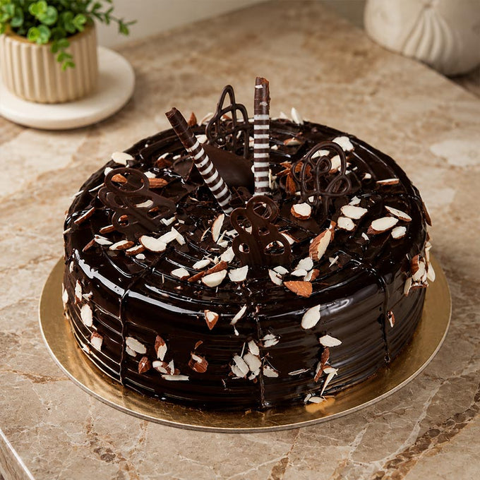 Almond Chocolate Truffle Cake Half Kg - Cake Delivery in Kalyani