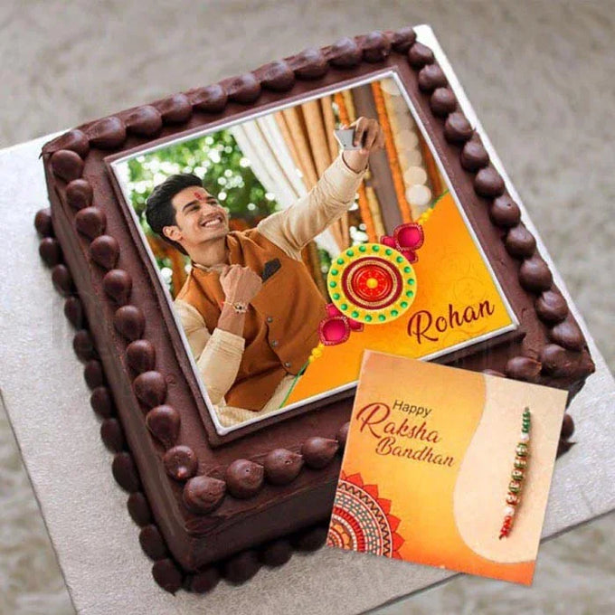 Brother Rakhi Personalised Photo Cake - Cake Delivery in GiftsGhaziabad