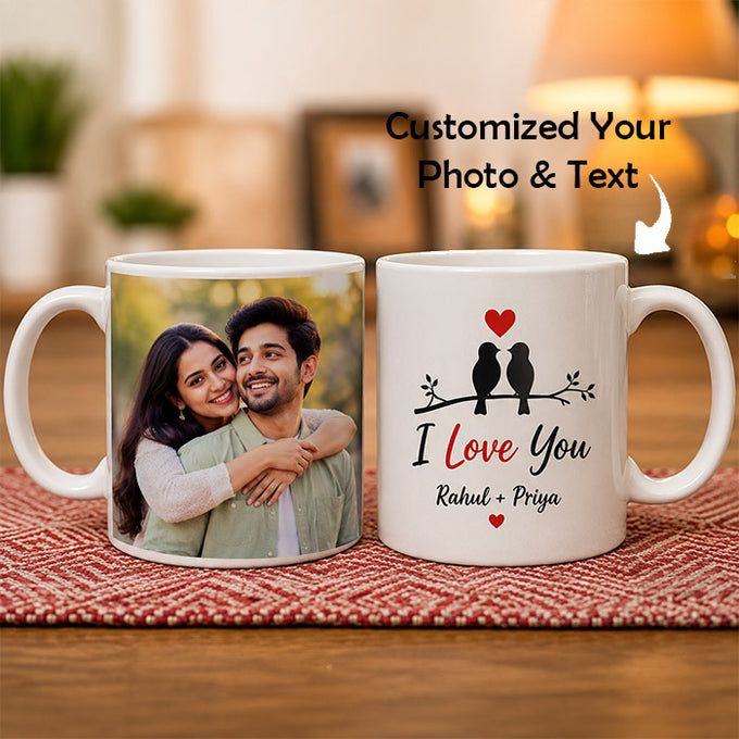Personalized Photo & Name White Ceramic Coffee Mug