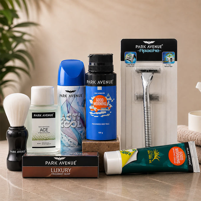 Park Avenue Men Grooming Kit with Shaving Essentials - Cosmetics for Men Gift for Men