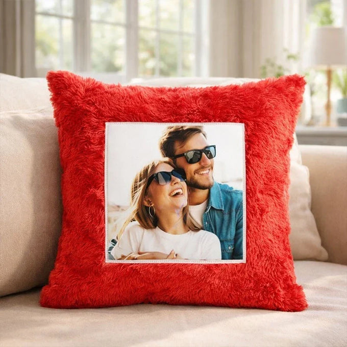 Personalised 15x15 Square Photo Fur Cushion - Personalized Gift in Kalyani
