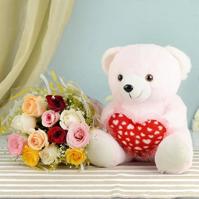 Cute Pink Teddy Hamper - Flower Delivery in Kalyani