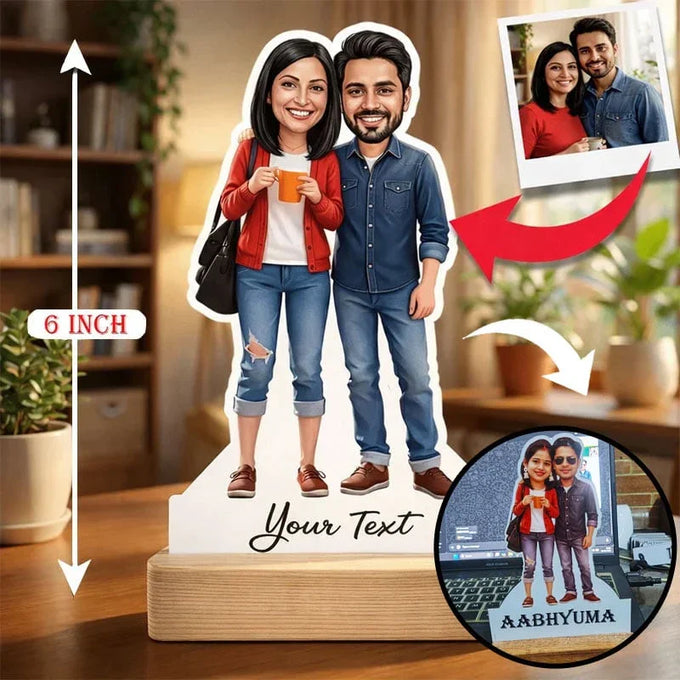 LoveBugs Cartoon Couple Standee - Personalized Gift in GiftsGhaziabad