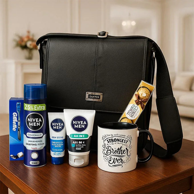 Brother Grooming Hamper with Sling Bag - Bags Gift for Men