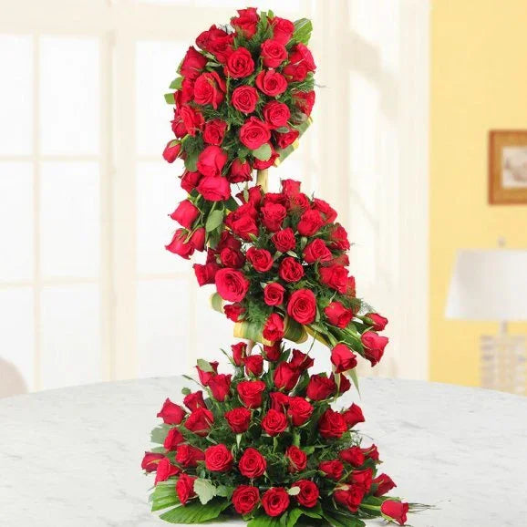 100 Red Roses Grand Love Floral Arrangement - Flower Delivery in GiftsGhaziabad