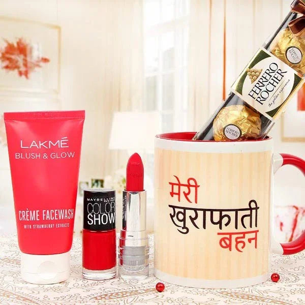 Beauty Gift Hamper with Mug Ferrero Rocher & Makeup Kit