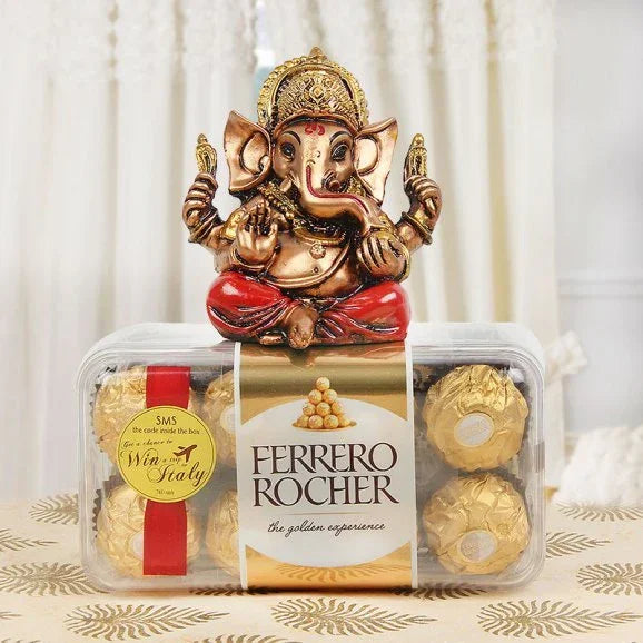Ferrero Rocher 16 Pieces with 3 Inch Ganesha Idol