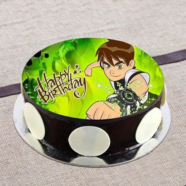 Chocolate Photo Ben 10 Cake - Cake Delivery in GiftsGhaziabad