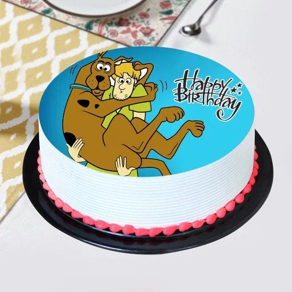 Lovely Scooby N Shaggy Pineapple Photo Cake - Cake Delivery in GiftsGhaziabad
