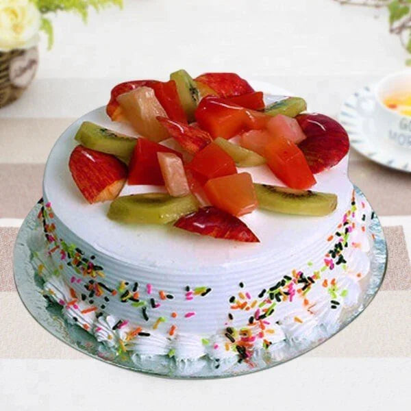 Half Kg Fruit Cake with Fresh Fruit Topping