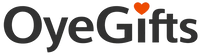 Logo of Oye Gifts with a red heart symbol