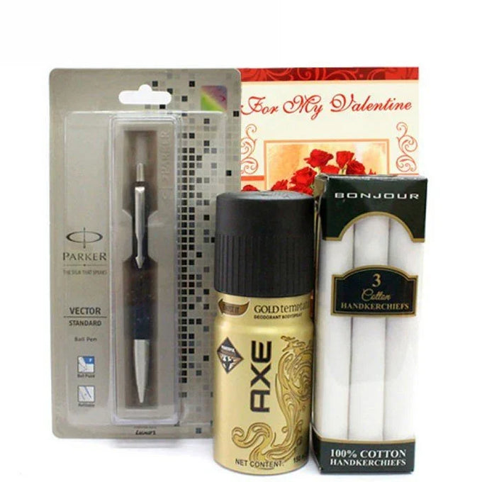 Axe Deodorant with Parker Vector Pen & Bonjour Handkerchief Gift Set