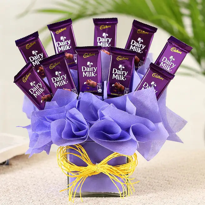 Dairy Milk Chocolate Basket with 10 Mini Bars