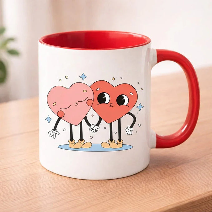 Sweetheart Duo Love Mug – Cute Heart Couple Coffee Cup - Personalized Gift in GiftsGhaziabad