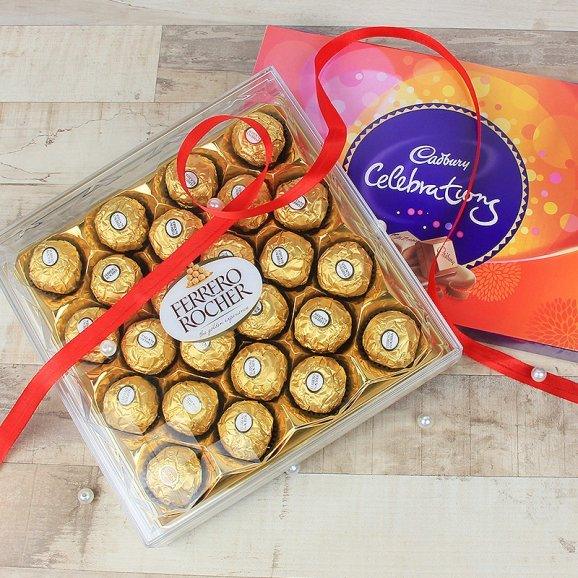 Ferrero Rocher 24 Pieces with Cadbury Celebrations Chocolate Gift Pack