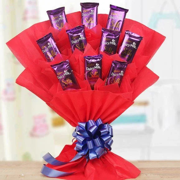 Dairy Milk Silk Chocolate Bouquet with 10 Chocolates