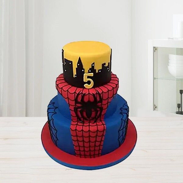 3 Tier Spiderman Cake