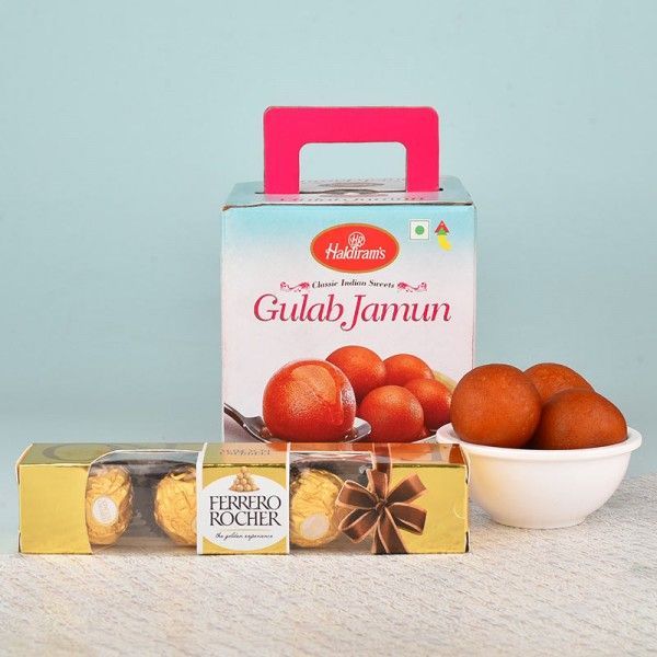 Gulab Jamun with Ferrero Rocher