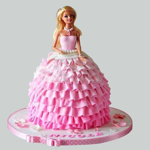 Pink Dress Barbie Cake