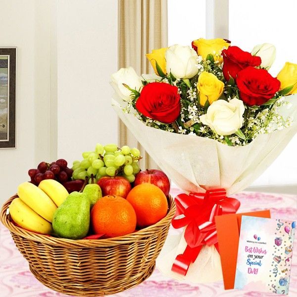 Assorted Roses Fruity Combo