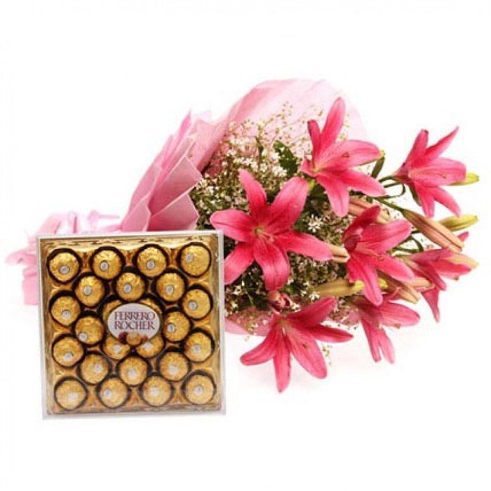 Flowers with Chocolates Box