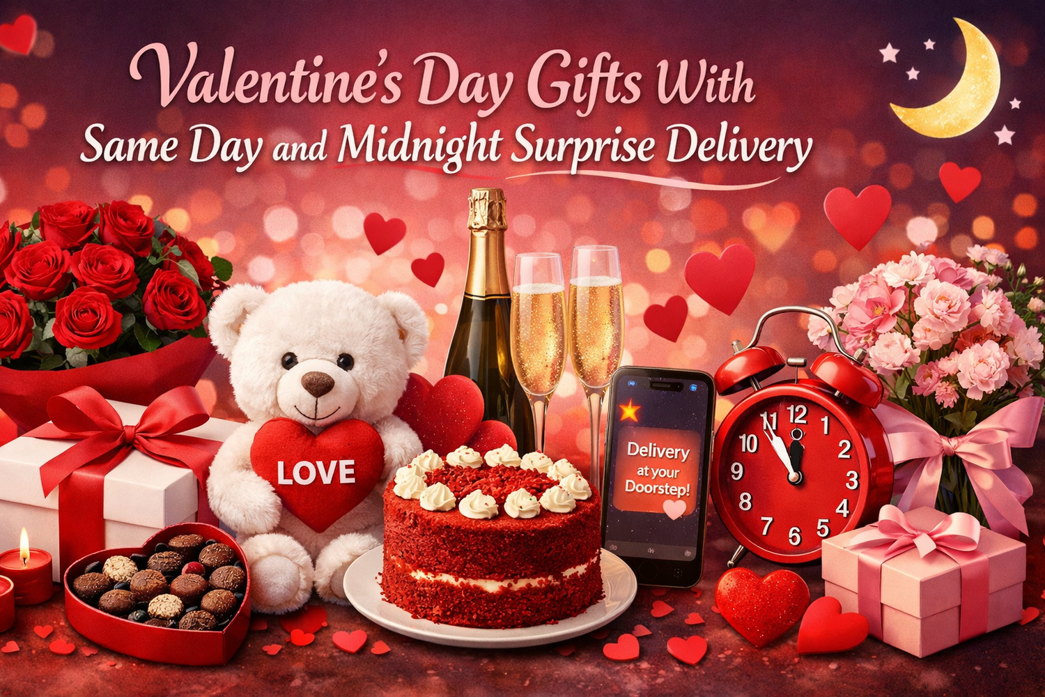 Valentine Gift Same Day & Midnight Delivery|Valentine Flowers Delivery|Valentine Cake|Chocolates Gifts|Apples And Dairy Milk|Champagne and Red Roses