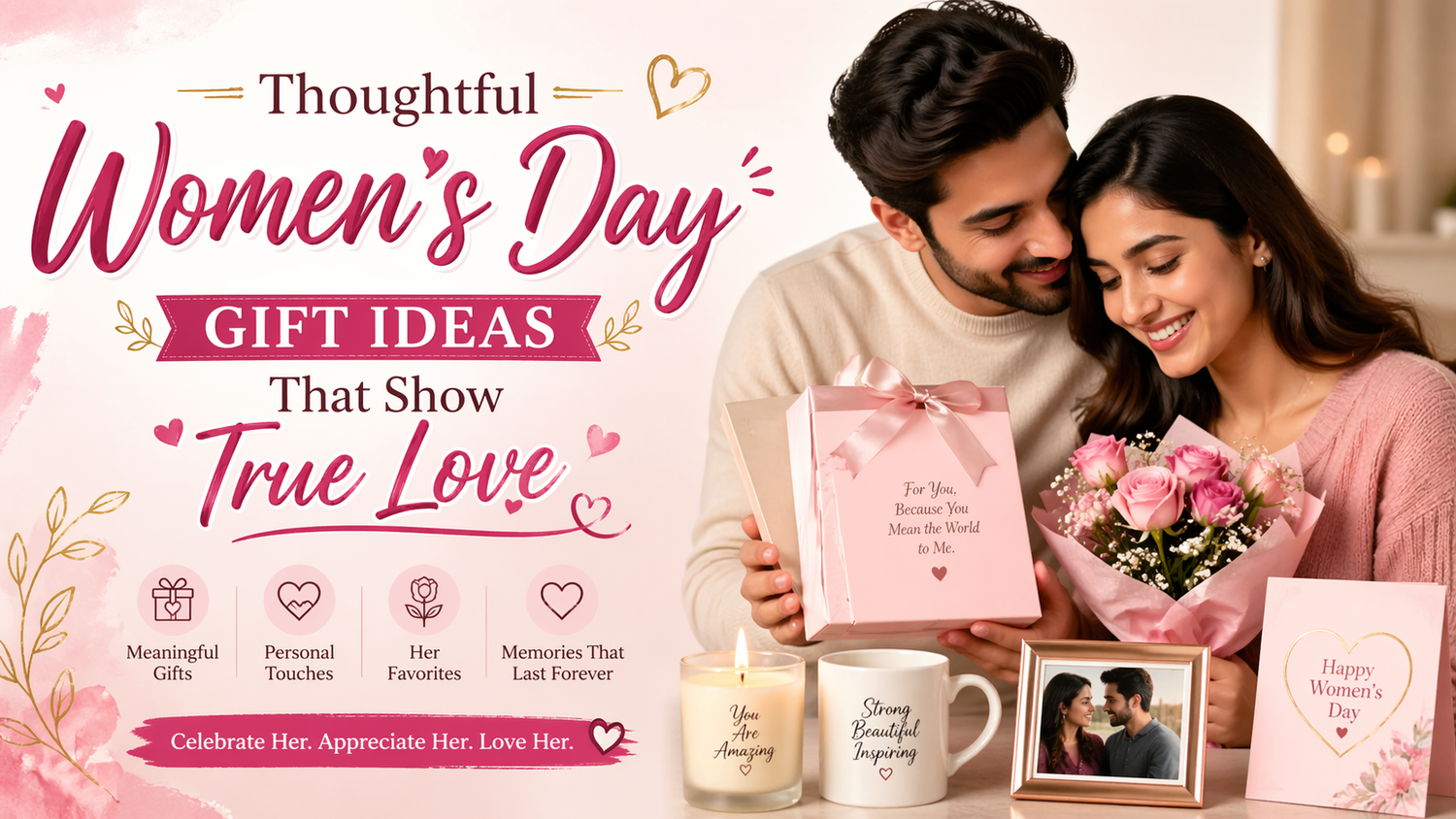 Women’s Day Gifts|30 Pink Roses N Greeting Card|GERMAN BLACK FOREST CAKE|Green Spa Hamper||Simple And Thoughtful Women’s Day Gifts That Are Full of Love!|Layered Roses With Red Velvet Cake|Ferrero Rocher with Three Layer Bamboo Plant