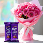 Pink Carnation Bouquet with 2 Cadbury Dairy Milk Silk Chocolates customer review image