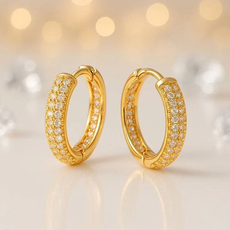 18k Rose Gold Plated Fancy Stylish Copper Zircon Bali Earrings for Women & Girls