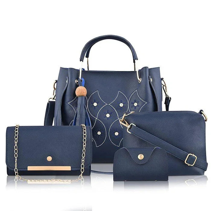 Blue Handbag For Women And Girls Combo Set Of 4