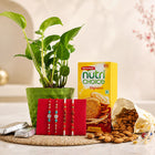 4 Silver And Rudraksha Rakhi Set With Money Plant Combo customer review image