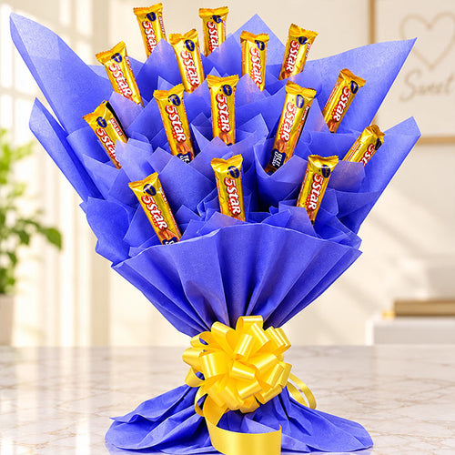 5 Star Chocolate Bouquet with 15 Chocolate Bars