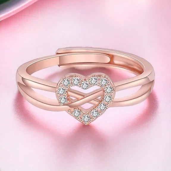 Latest Stylish Rose Gold Plated Adjustable Solitaire Ring for Women and Girls