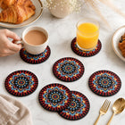 Mandala Art Wooden Coaster Set with Stand – Pack of 6 customer review image