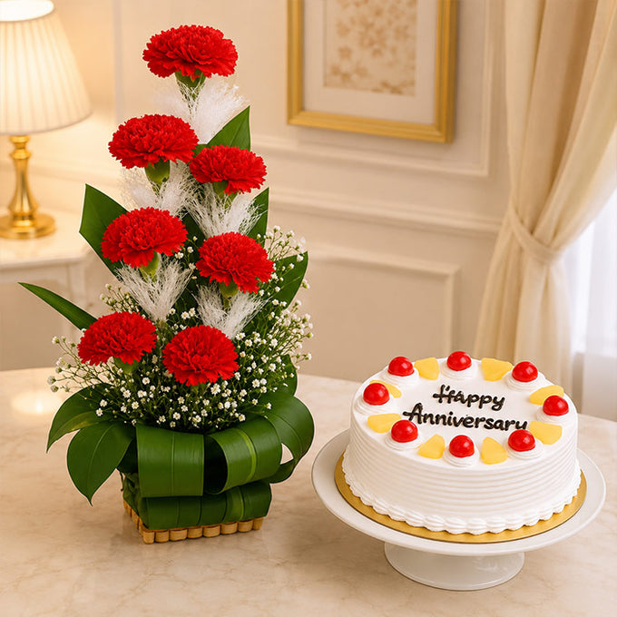 Ani Cake and Flower Duo - Flower Delivery in GiftsGhaziabad