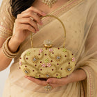 Aurora Bloom Gold Embellished Evening Clutch customer review image