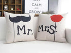 Mr Moustache And Mrs Red Lips Couple Cushions customer review image