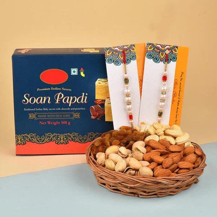 Soan Papdi With Mix Dryfruits Rakhi Hamper