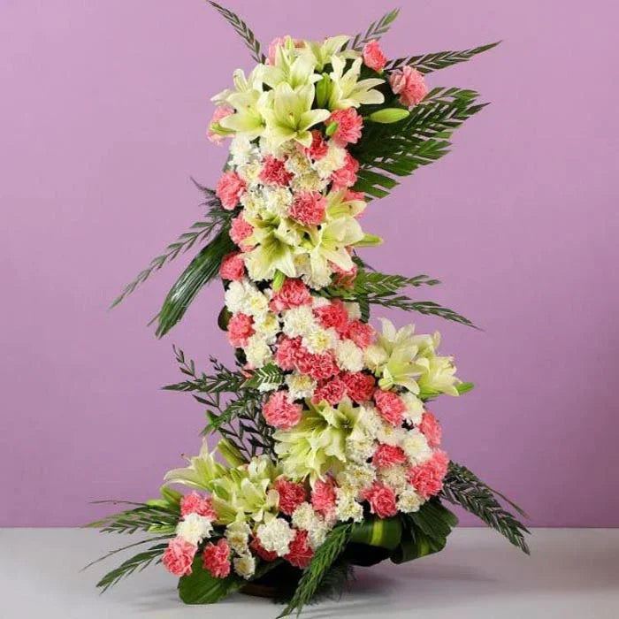 Pink N White Tall Arrangement