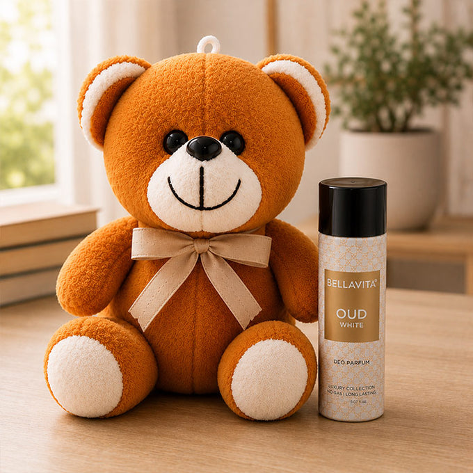 Bella Vita Oud White Deo Perfume 150 ml with Teddy Bear