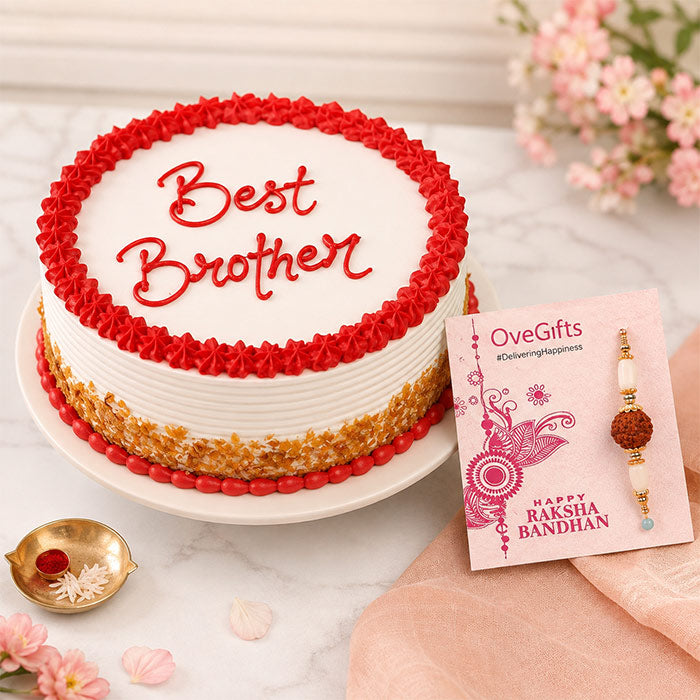 Best Brother Cake with Rakhi Combo