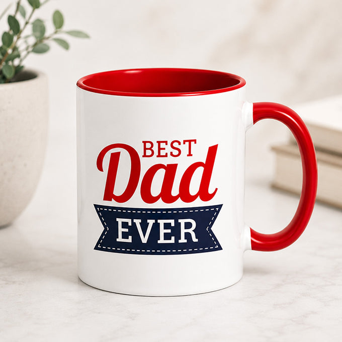 Red Ceramic Dad Mug 3 x 4 Inch