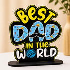 Best Dad in the World Decorative Table Stand with Mustache Design customer review image