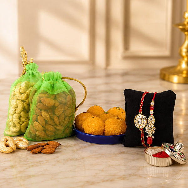 Bhaiya Bhabhi Set Sweet And Dryfruits Hamper