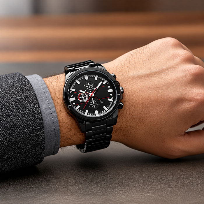 Black Chronograph Stainless Steel Men’s Watch