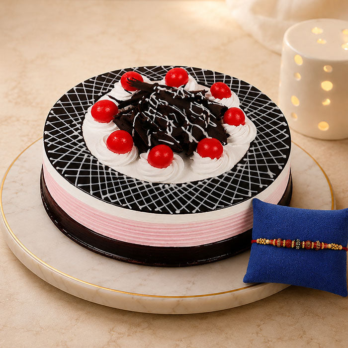 Black Forest Cake with Designer Rakhi Combo