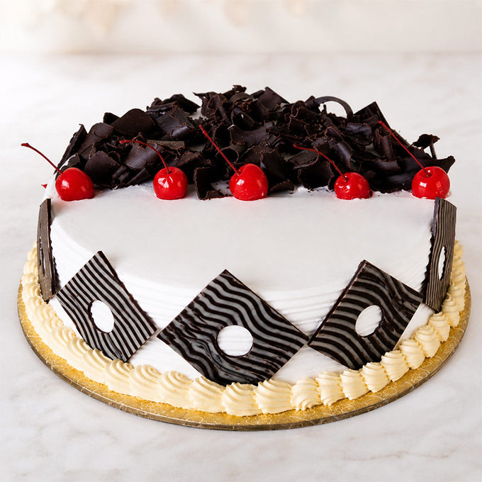 Black Forest Cake 1 Kg with Chocolate Curls - Cake Delivery in Kalyani