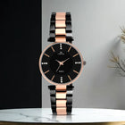 Steel Chain N Diamond Studded Dial Ladies Watch Black customer review image