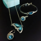 Blue Crystal Combo Jewellery of Necklace Set/Pendant Set with Earrings N Bracelet for Girls and Women customer review image